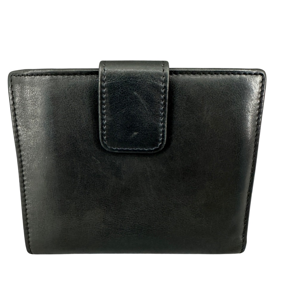 Gucci Bamboo Wallet Black Leather Bifold Snap Closure Card Holder, Used - Picture 6 of 16